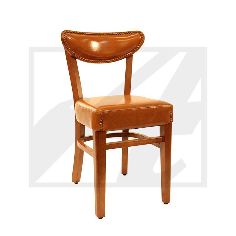 Classic wooden chair with a curved backrest and cushioned seat.