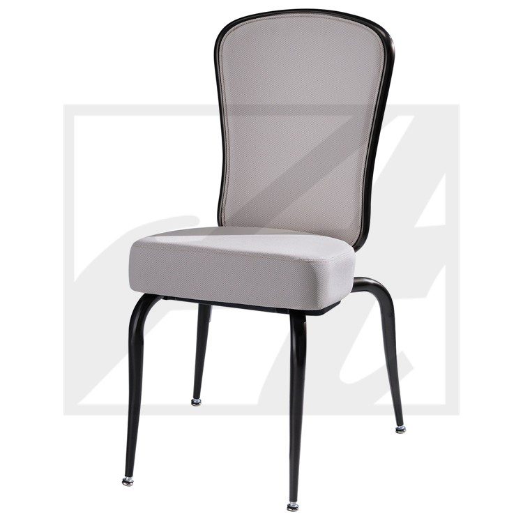 Modern chair with mesh back and cushioned seat.
