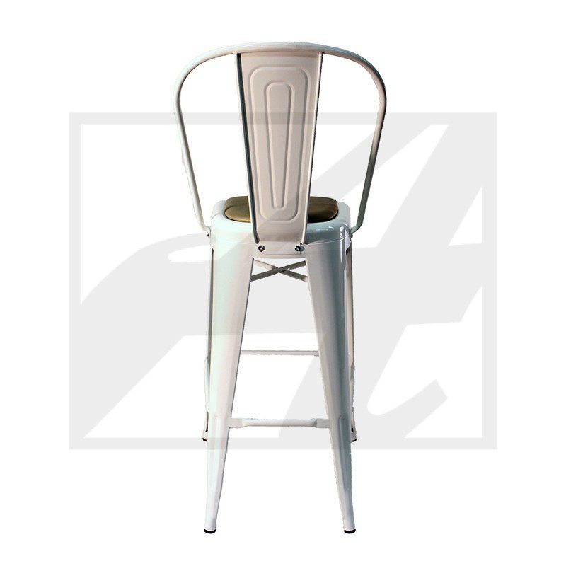 White metal chair with a minimalist design.