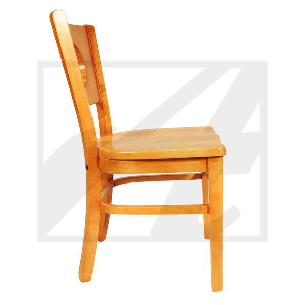 Wooden chair with a simple, classic design.